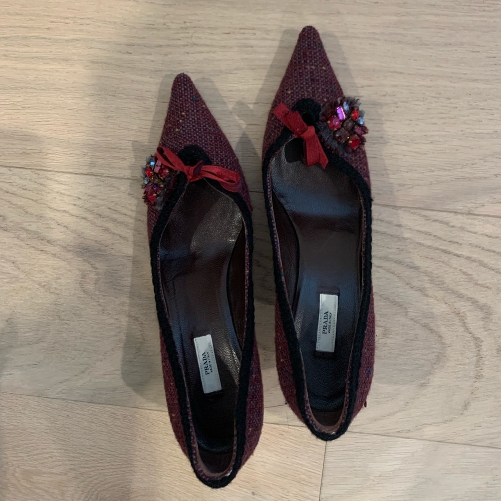 Prada tweed heels